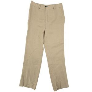 Lauren Ralph Lauren Linen Pants Women's 8 Beige Straight Leg Coastal Classic